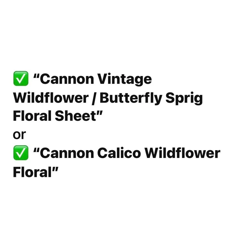 Cannon Flat Sheet Queen‎ Vintage Calico Wildflower Butterfly Sprig Floral White